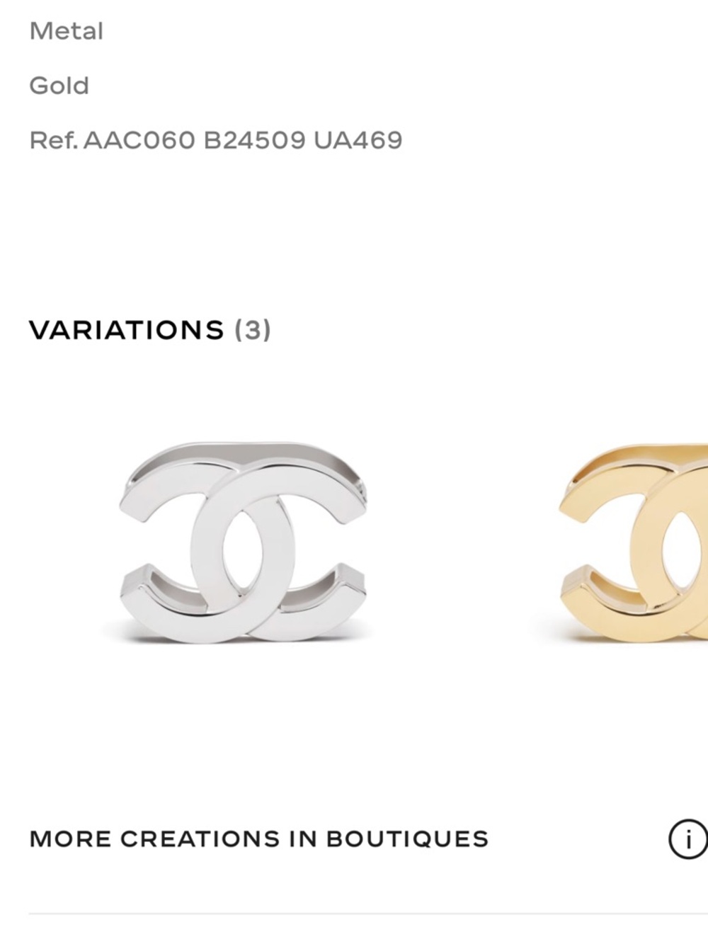 CHANEL Gold Interlocking CC scarf ring 2026 - Picture 4 of 13
